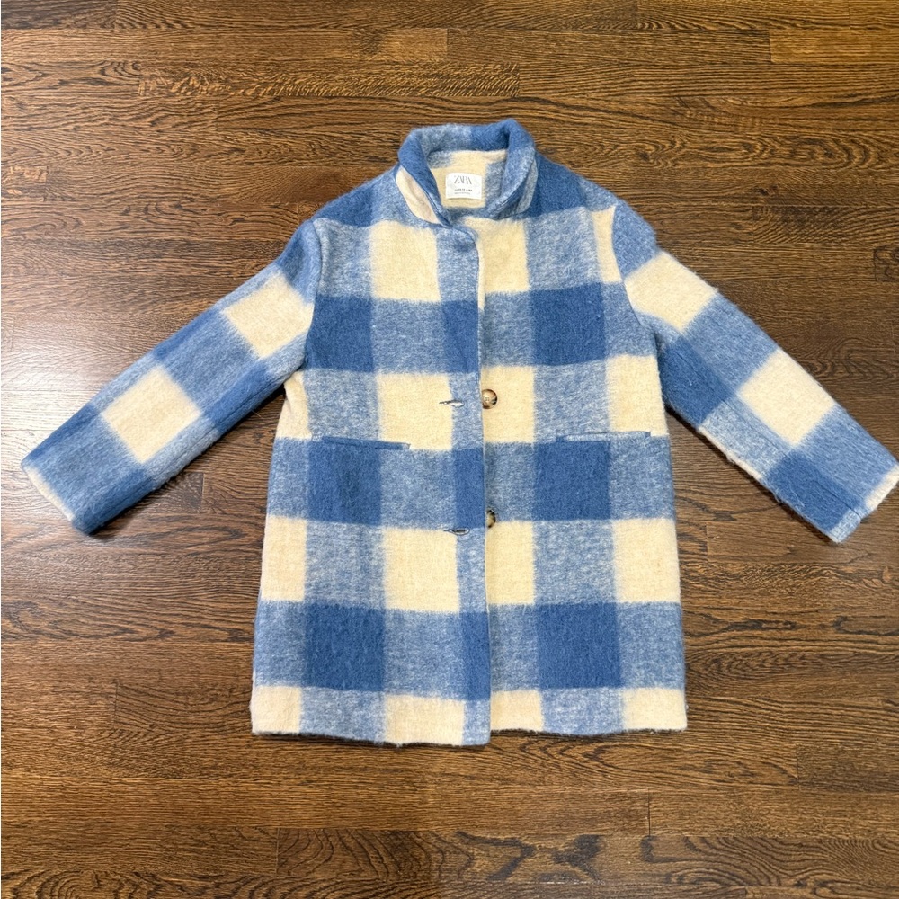 Zara Kids Blue and White Coat — 13-14